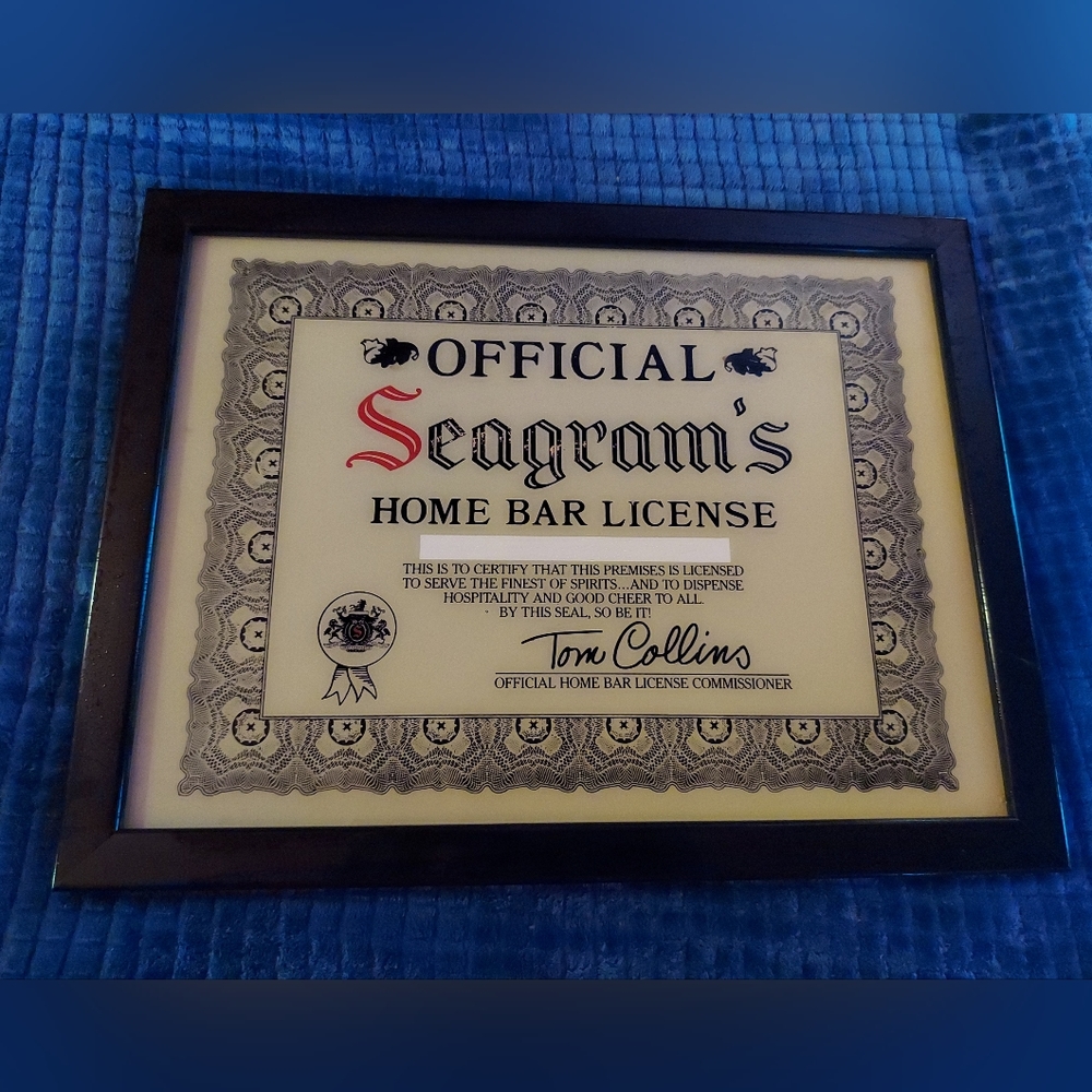 Official Seagram's Home Bar License